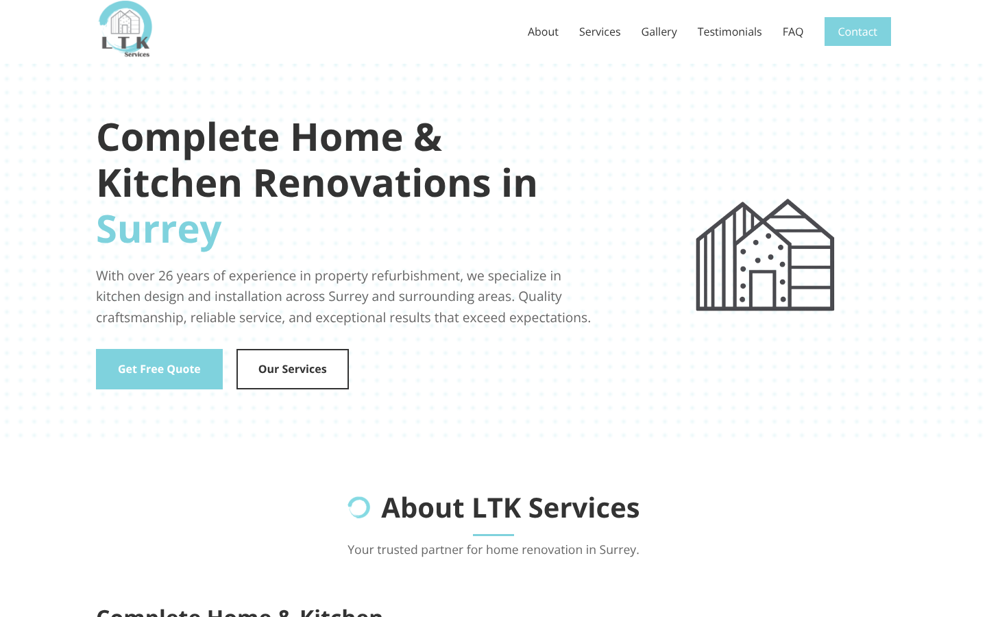 LTK Services desktop website design by Vertibase