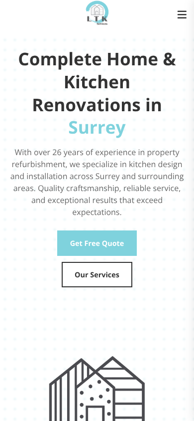 LTK Services mobile website design by Vertibase